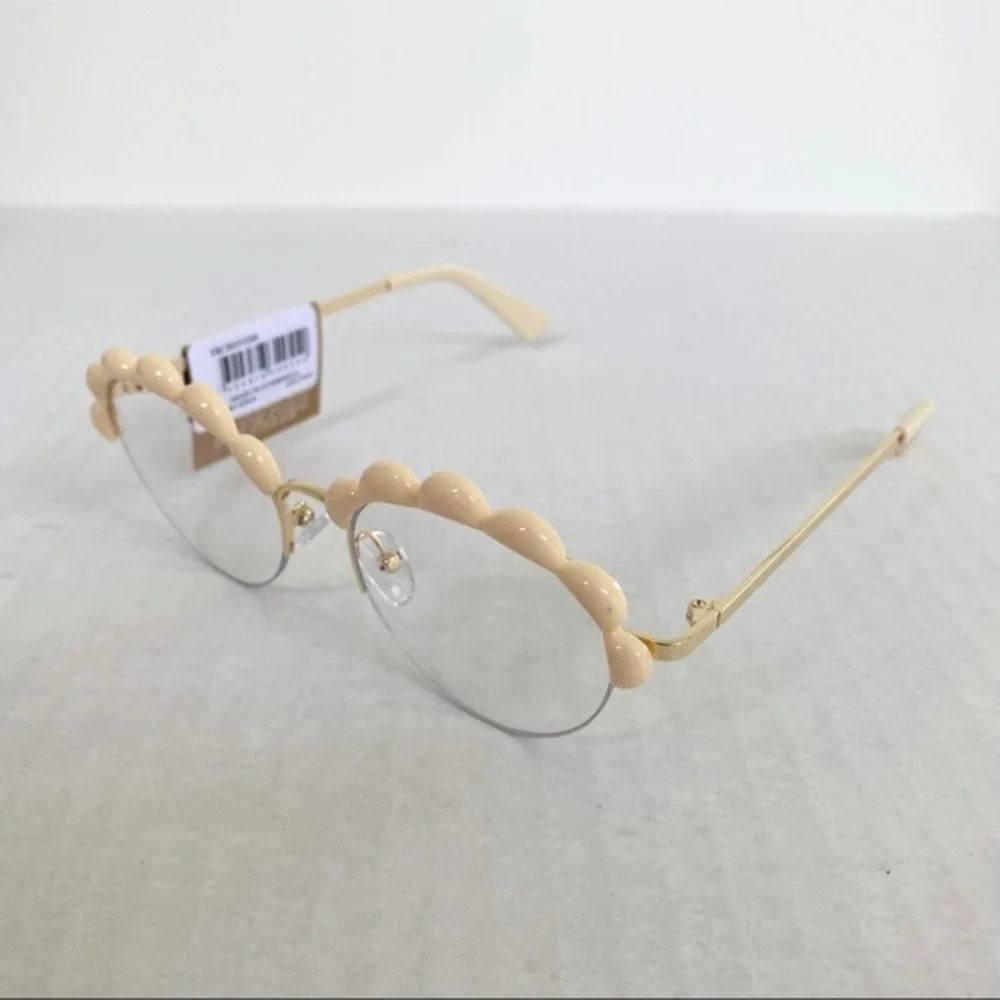 NEW The Book Club Shady Flattering's A Cover Blue Light Glasses Ivory